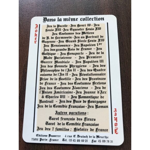 Vtg Set Of French Historical Playing Cards Jeu Des Ducs De Bourgogne - Jeu De 54 - Picture 5 of 7